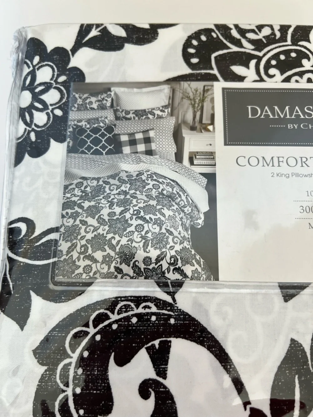 Charter Club Black and White Damask King Comforter Cover Set